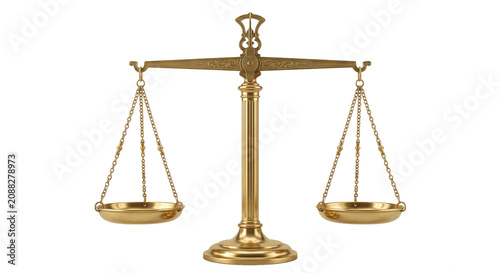 Canvas Print Antique golden scales of justice symbolizing balance and fairness in legal proce