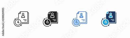 Fotografie Set of temporary icon collection in multiple style