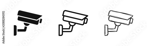 Bild auf Leinwand Security Camera Icon Set