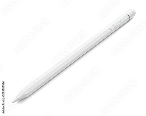 White stylus pen isolated on transparent background