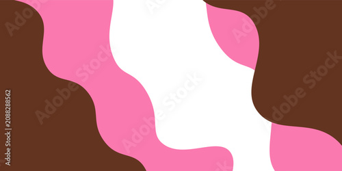 Fotografie Sweet melting chocolate and pink strawberry icing glaze background