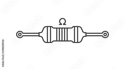 Konstfotografi Sleek Black and White Schematic of a Variable Resistor or Potentiometer Symbol w