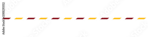 Bild auf Leinwand Horizontal dashed line composed of alternating maroon and gold parallelograms, i