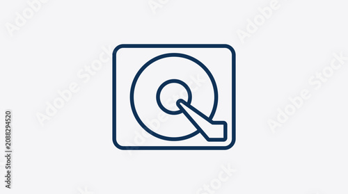 Fotografija Hard Drive Icon, Data Storage Concept, Digital Information Symbol