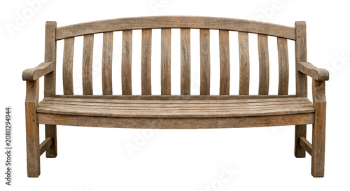 Foto Classic wooden garden bench with slatted seat and backrest