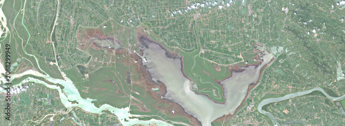 Foto Mekong Delta on open data satellite image
