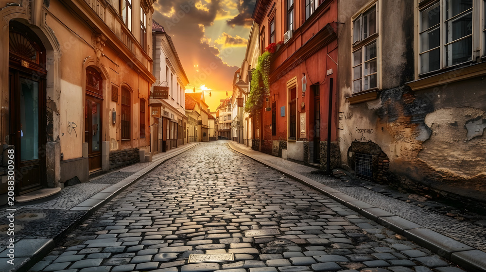 Fototapeta premium European Old Town Charm