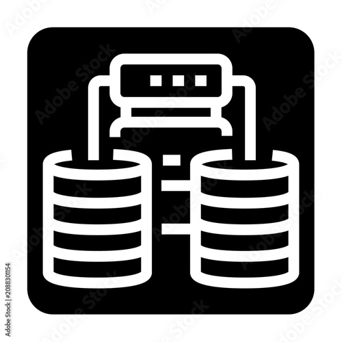 raid setup black line icon. Vector isolated element.
