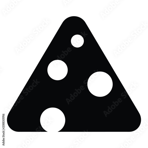 Foto Triangular slice of cheese with holes vector icon triangle ingredient illustrati