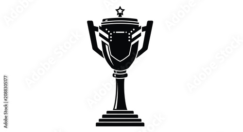Fotografía Black trophy silhouette on a white background award symbol