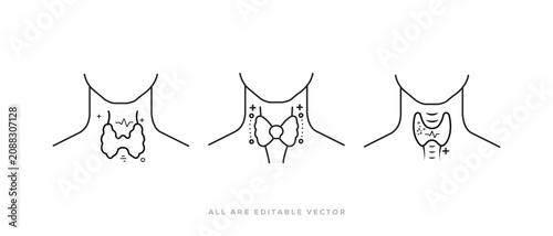 Obraz na płótnie Thyroid gland line icon