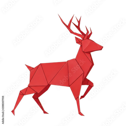 Red deer silhouette standing in nature