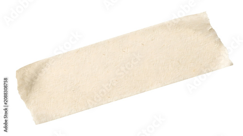 Single Piece of Torn Masking Tape Isolated on Transparent Background