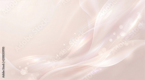 シルクのような光と曲線：エレガントなコスメ・美容用背景　Silk-like Light and Curves: Elegant Background for Cosmetics and Beauty