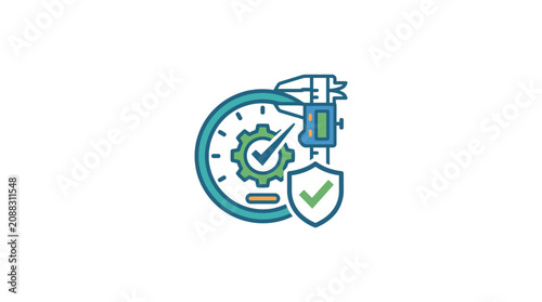 Quality Control, Precision Measurement, and Engineering Process Icon