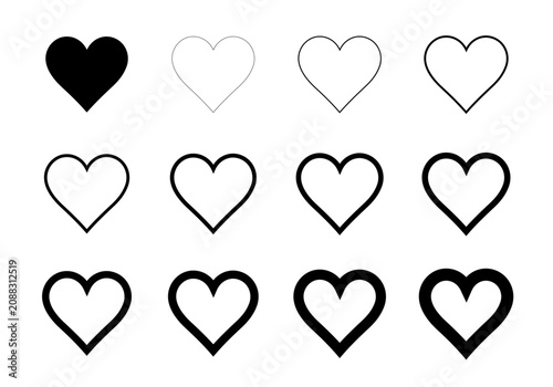 Heart Line Stroke Bundle | svg png dxf eps pdf | vector graphic design cut print laser engrave files | digital download commercial use
