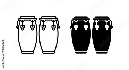 Konstfotografi Conga Drums, Percussion Instruments, Latin Music, Vector Icons