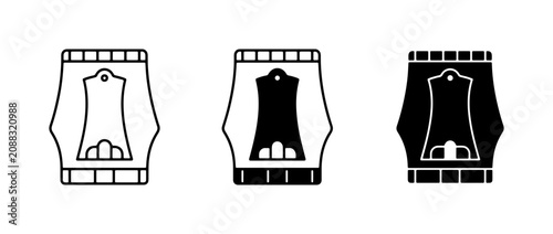 Bild auf Leinwand Pencil Sharpener Icons: Line Art, Solid Fill, Silhouette