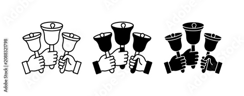 Obraz na płótnie Handbell Icons, Music Ensemble, Festive Celebration Symbols