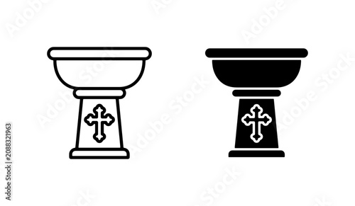 Canvastavla Baptismal Font Icons, Christian Cross Vessel, Religious Ceremony Symbol