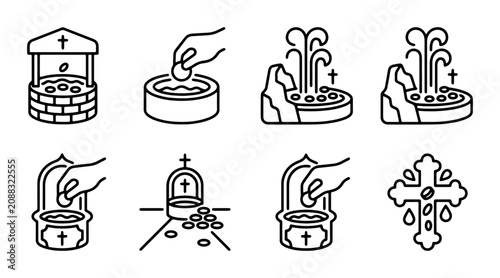 Fotografija Religious Icons: Donation Wells, Fountains, Crosses, Offering Collection