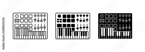 Canvastavla Music Production Controller Icons, Synthesizer Keyboards, DJ Gear Set