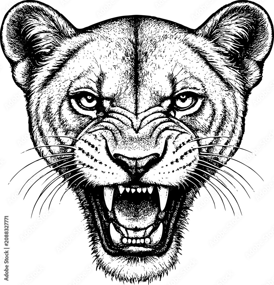 Obraz premium Vector illustration of a lion