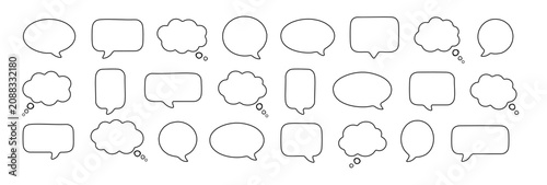 Принти на полотні Hand-drawn speech bubble collection for comic dialogue, chat messages, conversations, text frames and creative graphic design