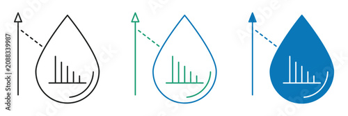 Foto Water Level Analytics Data Monitoring Icon Set Outline Glyph
