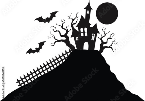 Halloween castle vector illustration .eps