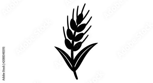 Foto Minimalist Wheat Stalk Icon Illustration