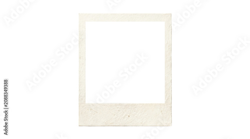Cuadro en lienzo Vintage Polaroid frame, retro instant photo border, white background, distressed