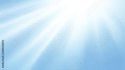 Transparent png blue light beams overlay with glowing sunlight flare effect and soft radiant atmospheric illumination for abstract design backgrounds glow sun spotlight beam ray
