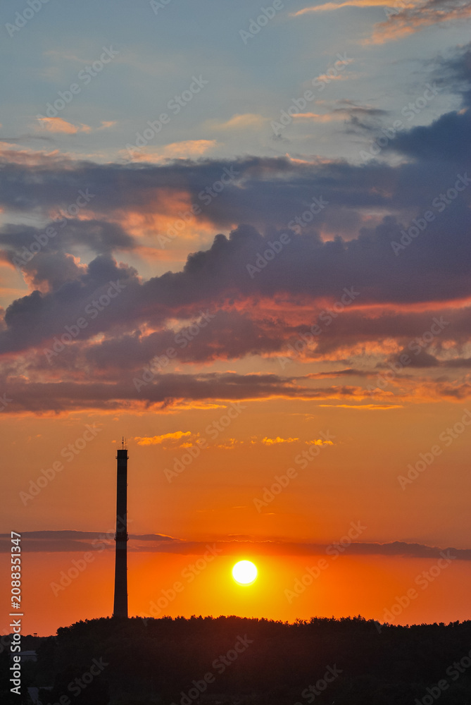 Fototapeta premium sunset over the city