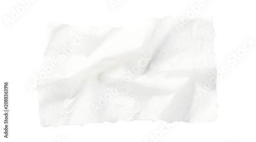 Foto Crinkled white paper, textured fabric, soft tissue, clean wipe, pure cotton