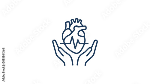 Fotografie Heart Health Care Concept Icon