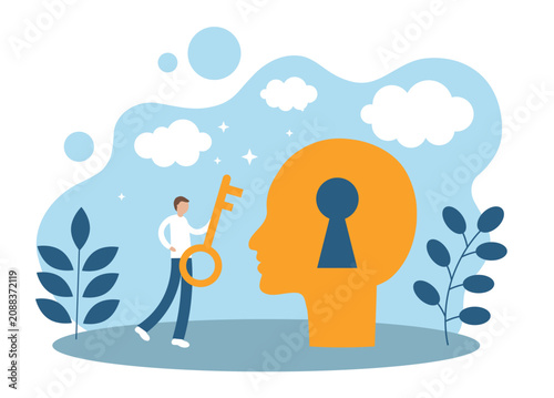 Cuadro en lienzo The key to problem solving, success, career growth, creativity and personal development