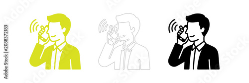 Fotografía Man talking on phone with woman ignoring him isolated on transparent background,