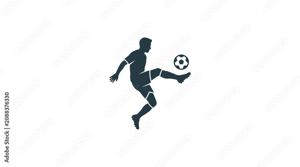 Fototapeta premium Soccer Player Silhouette Vector Illustration
