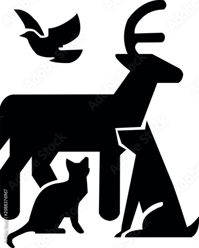 Wall Mural black cat silhouette