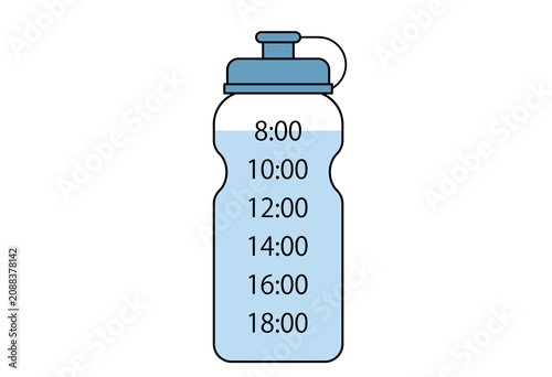 Time Marker Water Bottle for Daily Hydration Tracking and Heat Stroke Prevention