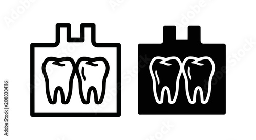 Foto Dental x-ray medical imaging diagnostic icon set with radiography dentistry diag