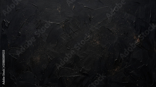 Matte Black Oil Paint Texture Background with Subtle Bronze Accents