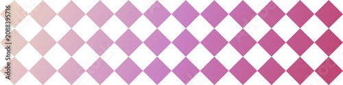 Seamless gradient pattern with pink diamonds on white background  