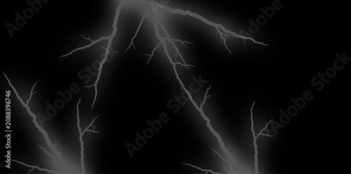 Lightning bolts on black background, electric storm