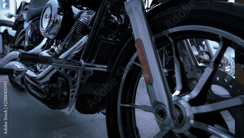 Konstfotografi Selective focus on motorcycle frame