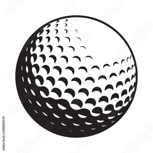 golf ball silhouette on white background golfball whitebackground blackandwhite vector