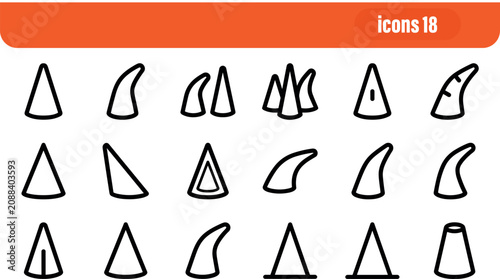 Obraz na płótnie Set of 18 Pyrometric Line Icons