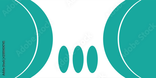 Tableau sur toile Abstract Teal and White Geometric Banner Background Vector Illustration with Cop