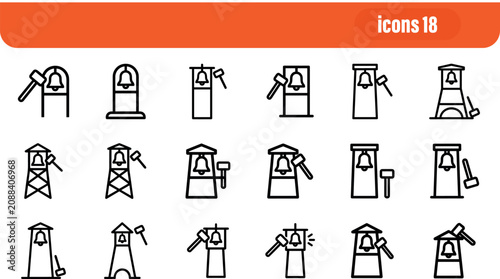 Foto Mallet and Bell Tower Striker Icons